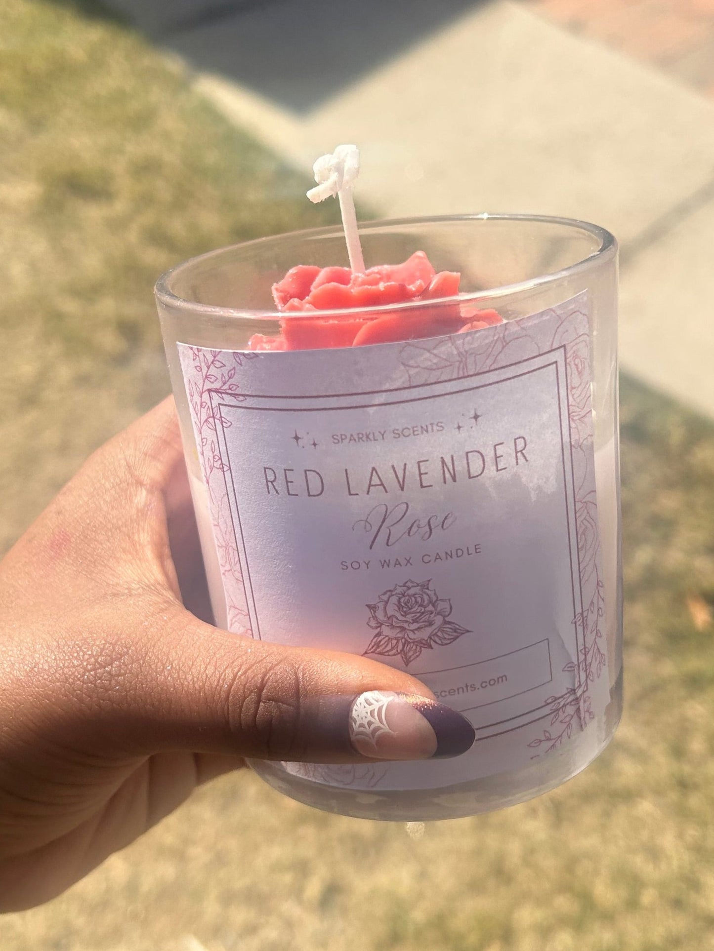 Red Lavender Rose Tumbler - 10 oz